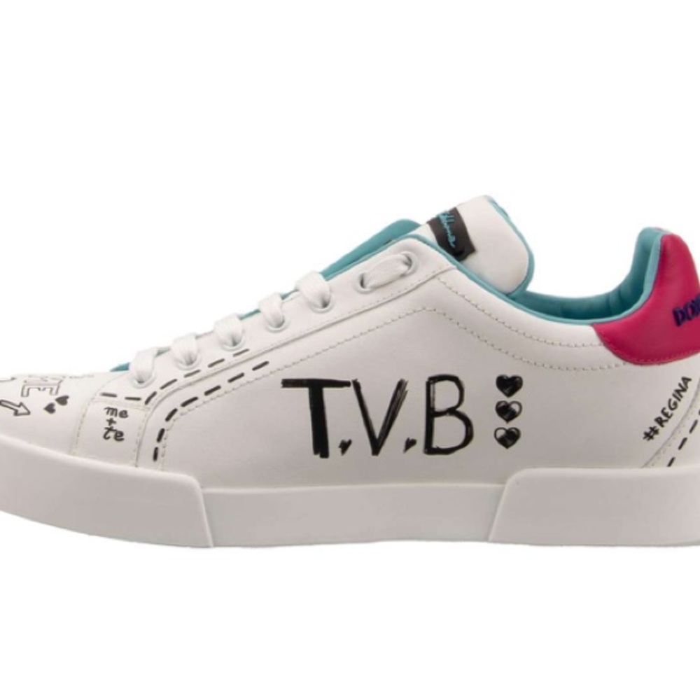 Dolce & Gabbana Love Graphic Sneakers - White and Red - Picture 5 of 12